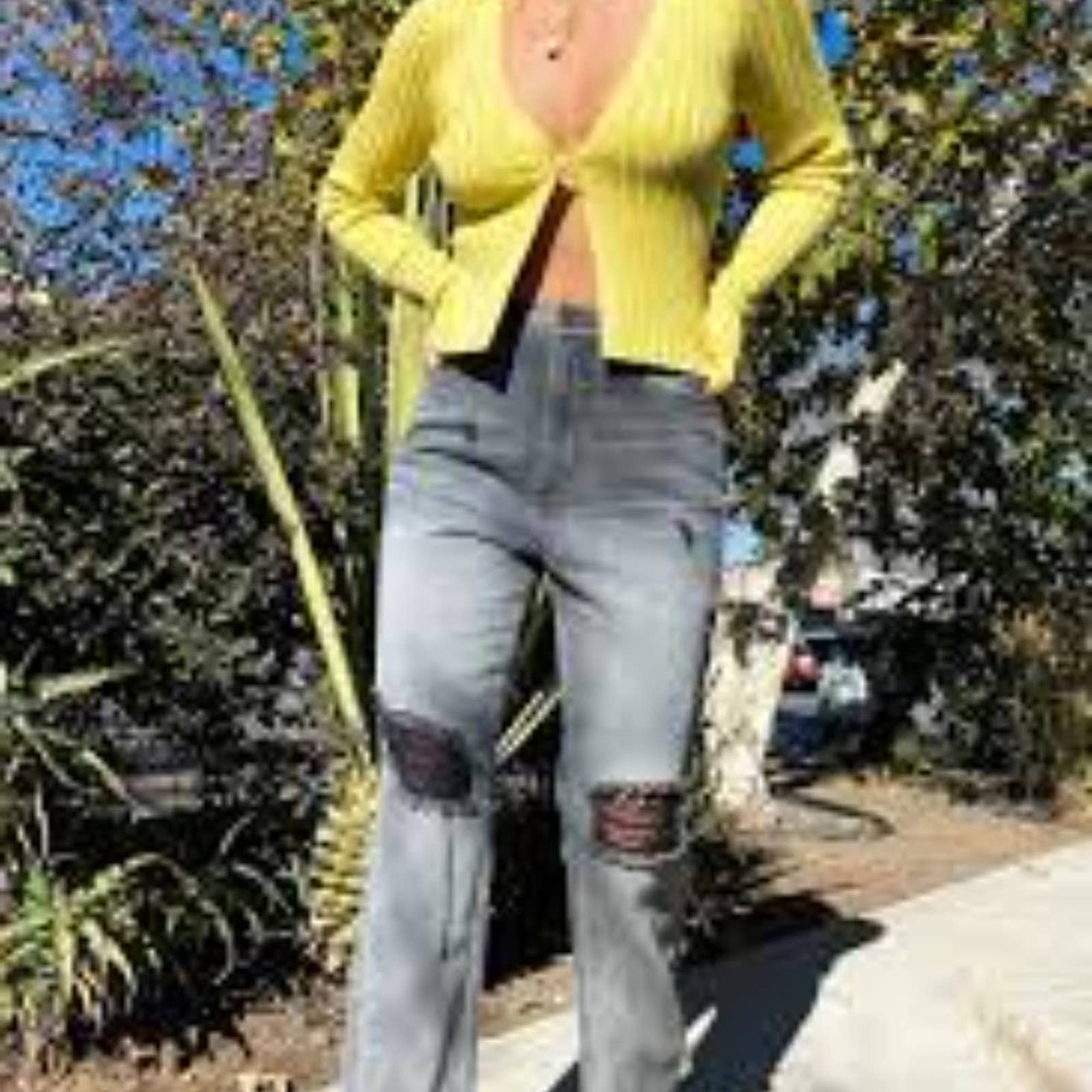 Revolve AFRM Oden Wide Leg Jean Shadow Grey Wash 25 NWT