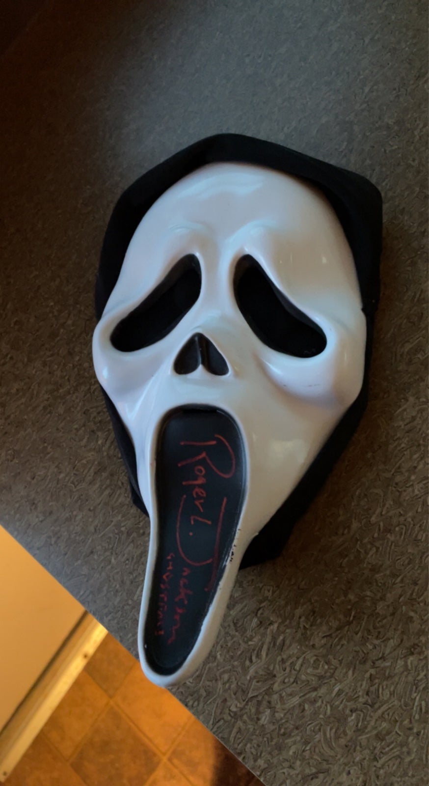 Signed Robert Jackson ghost face mask!