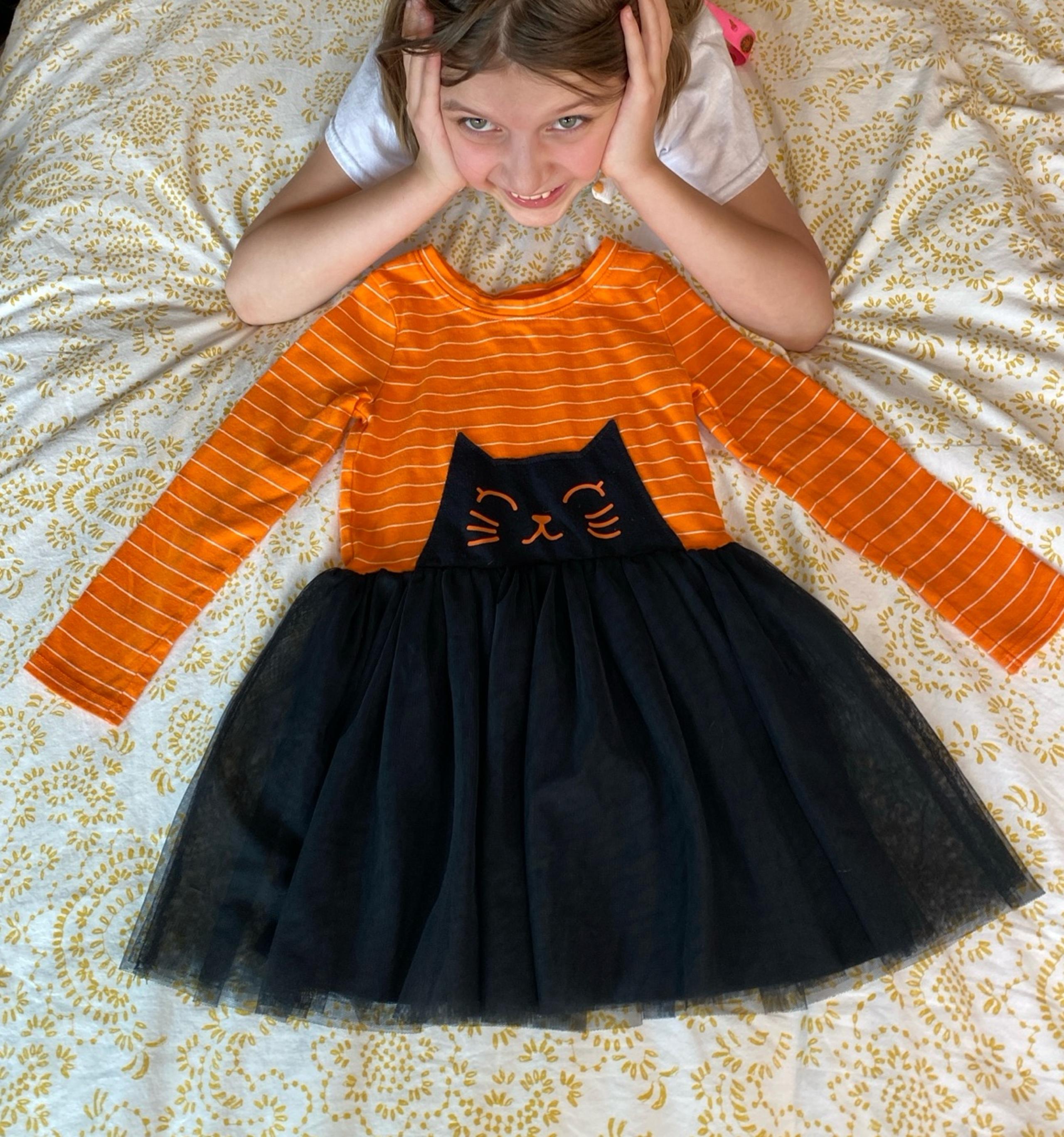 5t Halloween cat & jack cat lined dress with tulle