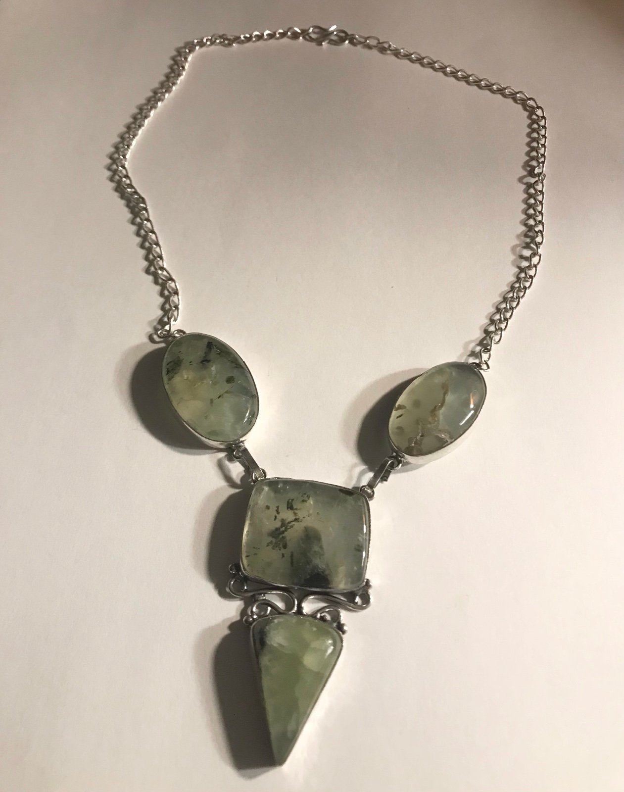 Prehnite 925 Sterling Silver Necklace