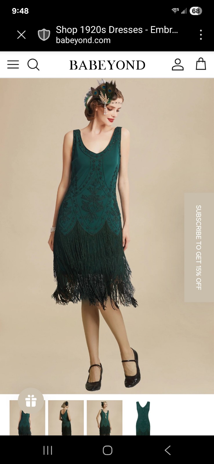 Babeyond Retro Flapper Dress Emerald Green