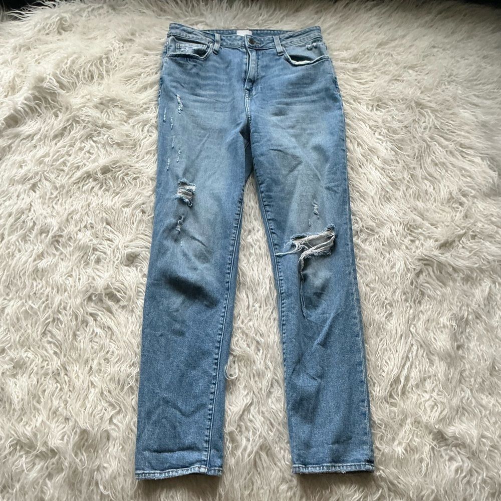 Jonathan Simkhai Distressed High Rise Jeans