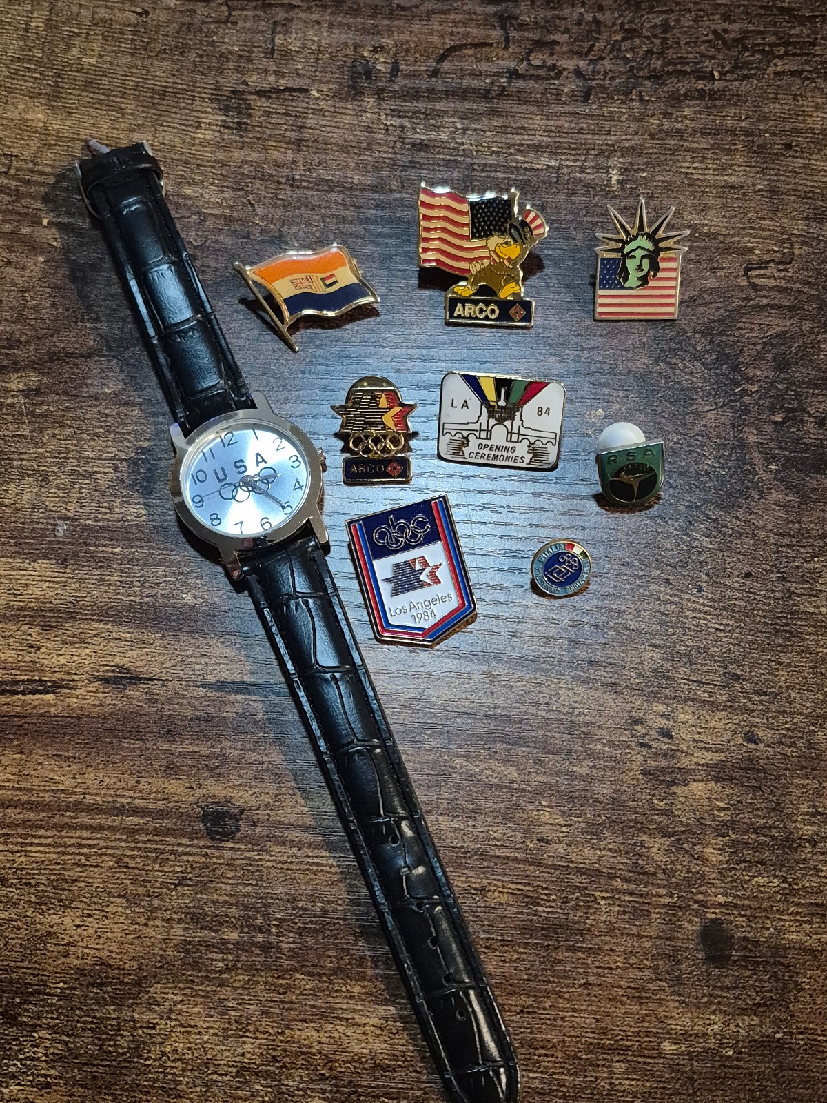 1984 OLYMPIC WATCH AND PINS!!
