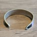 Vintage Alpaca Mexican Silver Inlaid Mother of Pearl Floral Stripe Cuff Bracelet