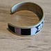Vintage Alpaca Mexican Silver Inlaid Mother of Pearl Floral Stripe Cuff Bracelet