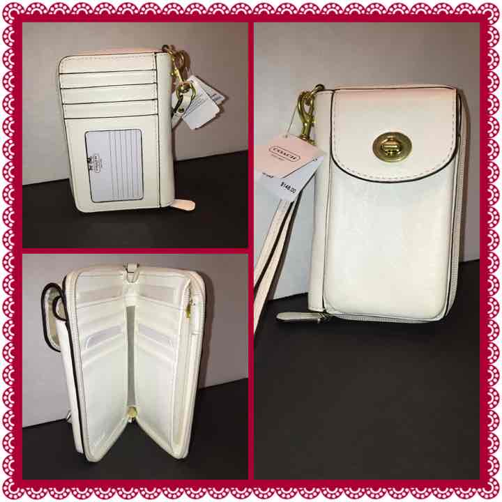 Coach Leather Zip Wallet/cell Phone