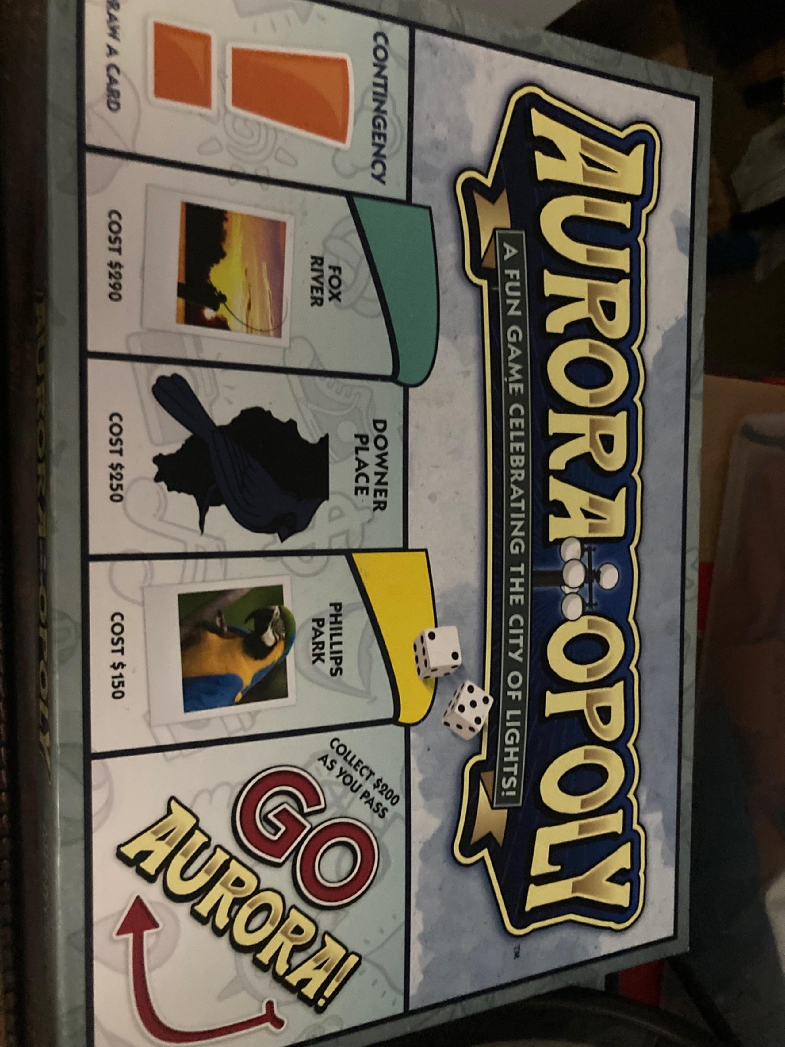 Aurora opoly board game