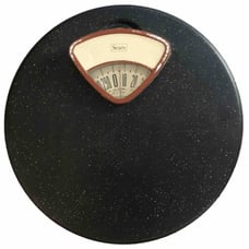 VTG Sears Bathroom Weight Scale Round MCM Atomic Black Gold Speckle 1950s USA