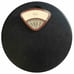 VTG Sears Bathroom Weight Scale Round MCM Atomic Black Gold Speckle 1950s USA