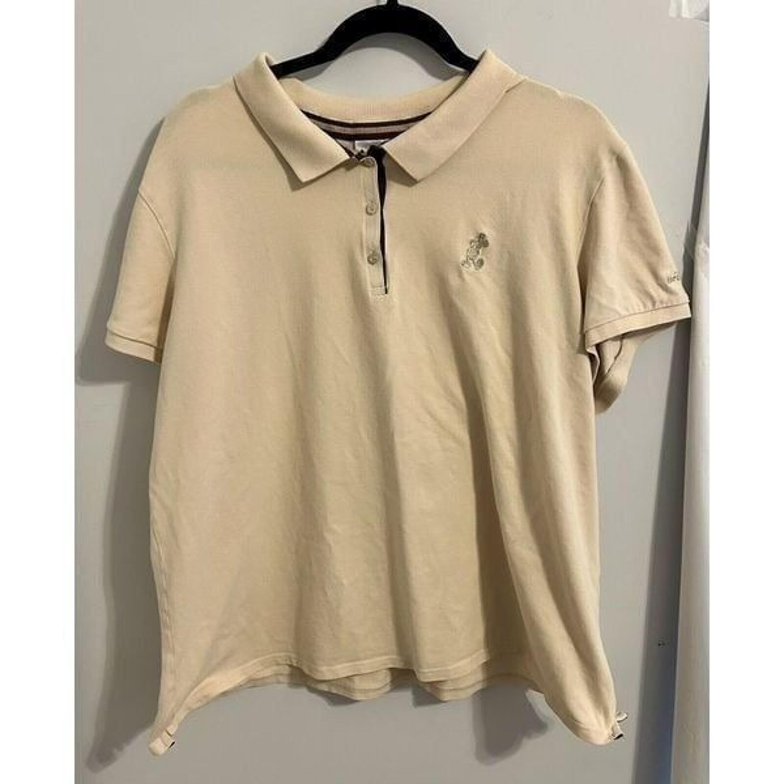 Disney World Vintage Women's Polo Golf Shirt Shirt Beige Sz XXL