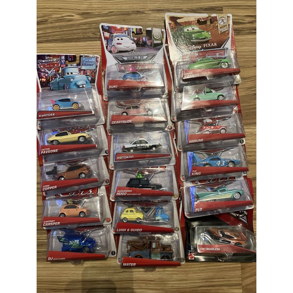 Disney Pixar Cars, Lot Of 17 New In Package Older Diecast Cars. Vintage Lot
