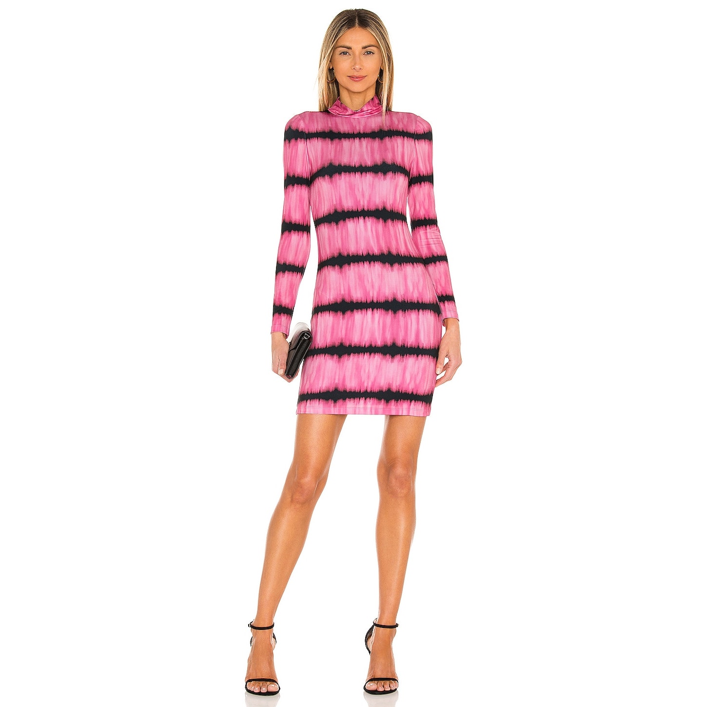 Alice + Olivia Delora Mock Neck Mini Dress