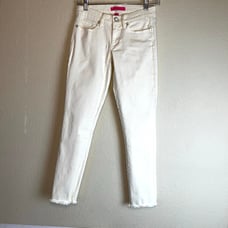 Lily Pulitzer Women’s Pale Yellow Low Rise Raw Hem Jeans Sz 0