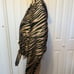 ANNE KLEIN GOLD BLACK ZEBRA ANIMAL PRINT MOTO BLAZER JACKET COAT Size 14.