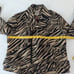 ANNE KLEIN GOLD BLACK ZEBRA ANIMAL PRINT MOTO BLAZER JACKET COAT Size 14.