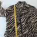ANNE KLEIN GOLD BLACK ZEBRA ANIMAL PRINT MOTO BLAZER JACKET COAT Size 14.