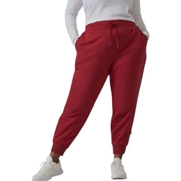 Athleta Altitude Jogger in Polartec Power Stretch Decadent Red PLUS SIZE 3X NEW