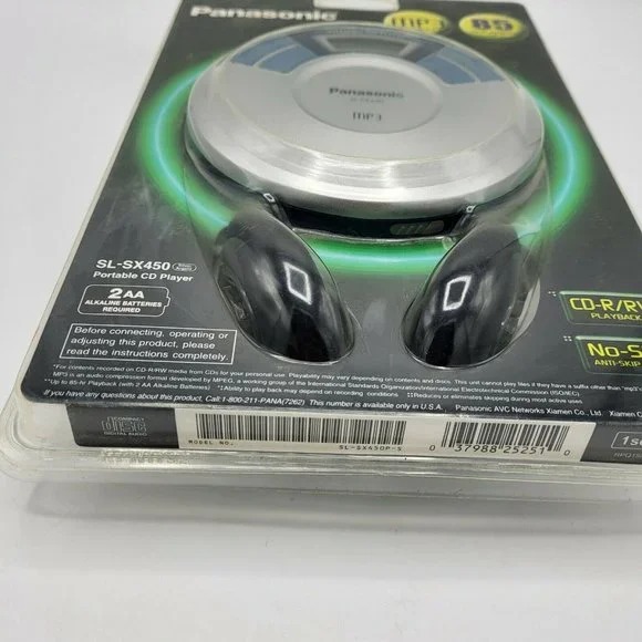 PANASONIC Portable CD Player SL-SX450 MP3 CD CD-R/CD-RW player Silver New Sealed