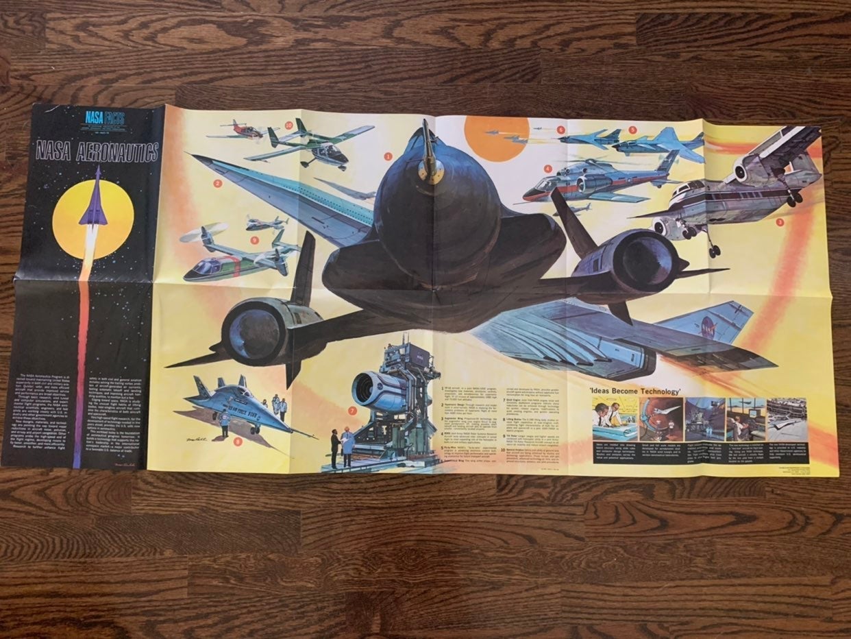 nasa facts aeronautics 1974 poster paper