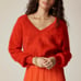 J.Crew Brushed Cashmere Cropped V-neck Sweater In Vintage Red, Size XXS