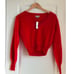 J.Crew Brushed Cashmere Cropped V-neck Sweater In Vintage Red, Size XXS
