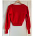J.Crew Brushed Cashmere Cropped V-neck Sweater In Vintage Red, Size XXS