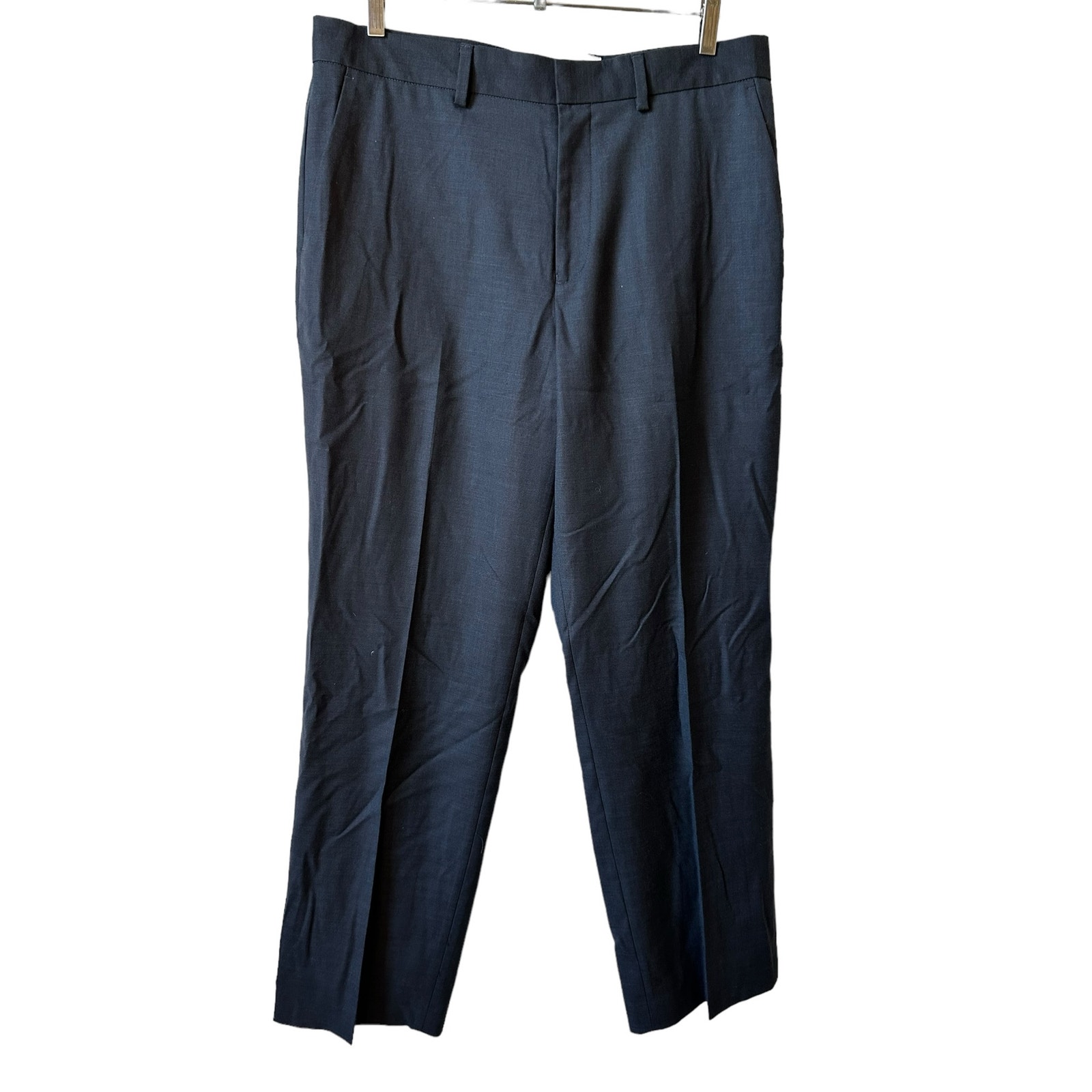 New TOPMAN Men's Wide Leg Wedding Suit Pants Navy Blue Size 34x32