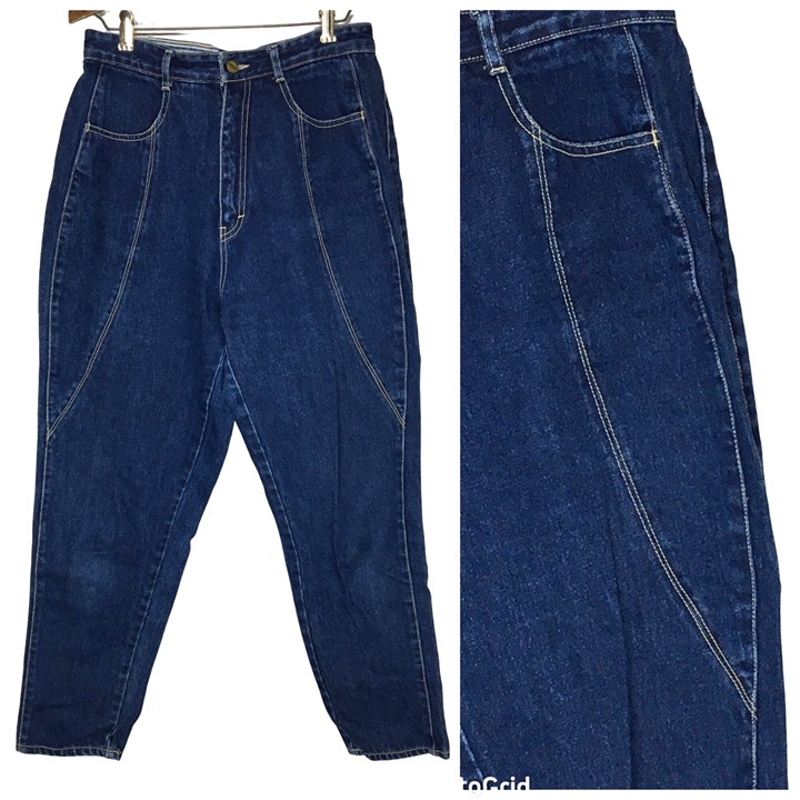 Vintage 80s 90s Gitano Jeans, High Waisted Tapered Mom Jeans, Rare Front Detail