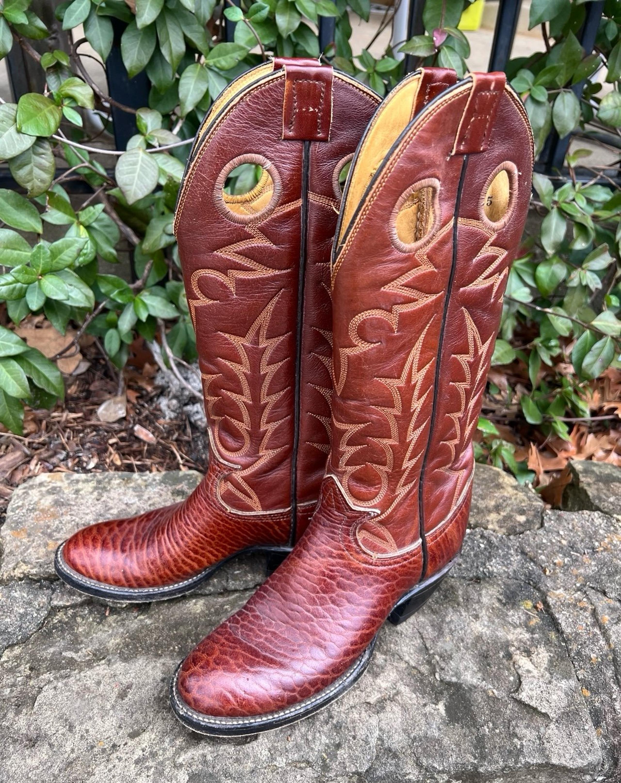 Vintage Black Label Tony Lama Bullhide Boots Women's Size 5