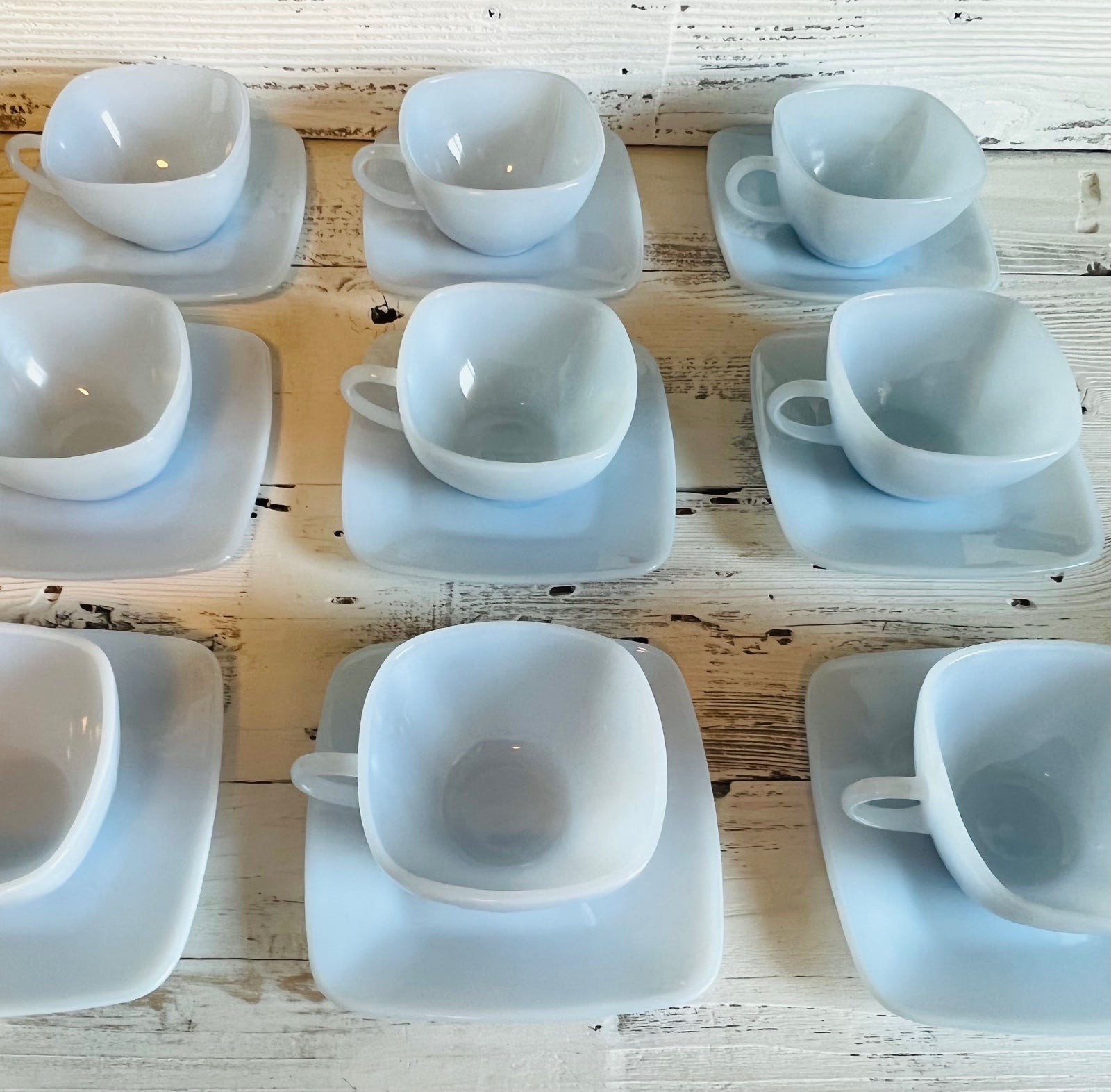 Fire King Azurite Cups and Saucers (18-Piece)