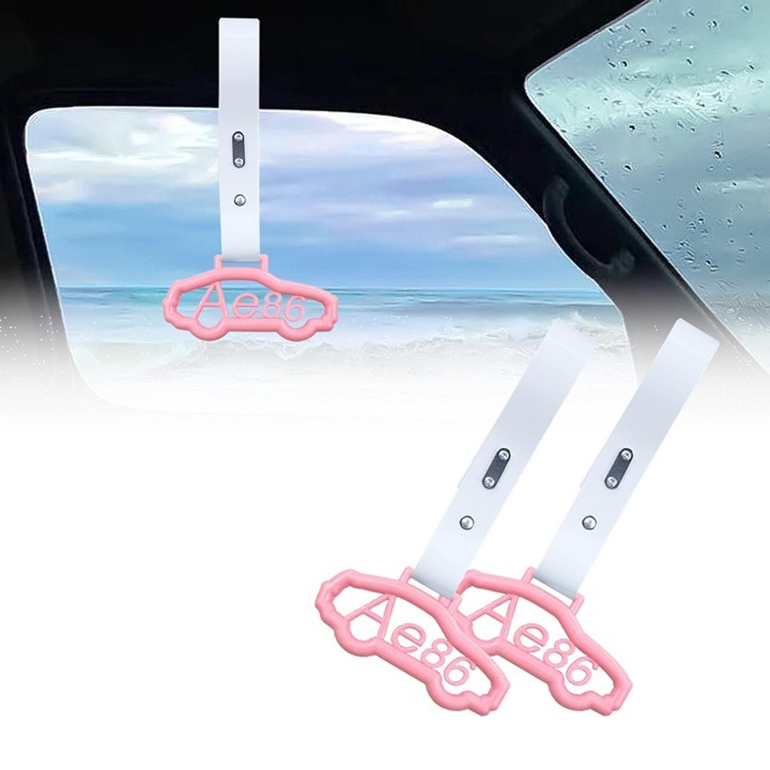 BRAND NEW 1PCS AE86 CAR PINK JDM TSURIKAWA RING WHITE Handle Strap Drift
