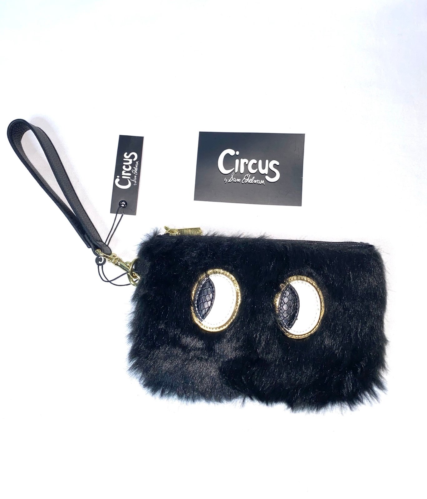 Sam Edelman Looky-Loo Large Wristlet. Women’s Black Clutch Designer Purse.