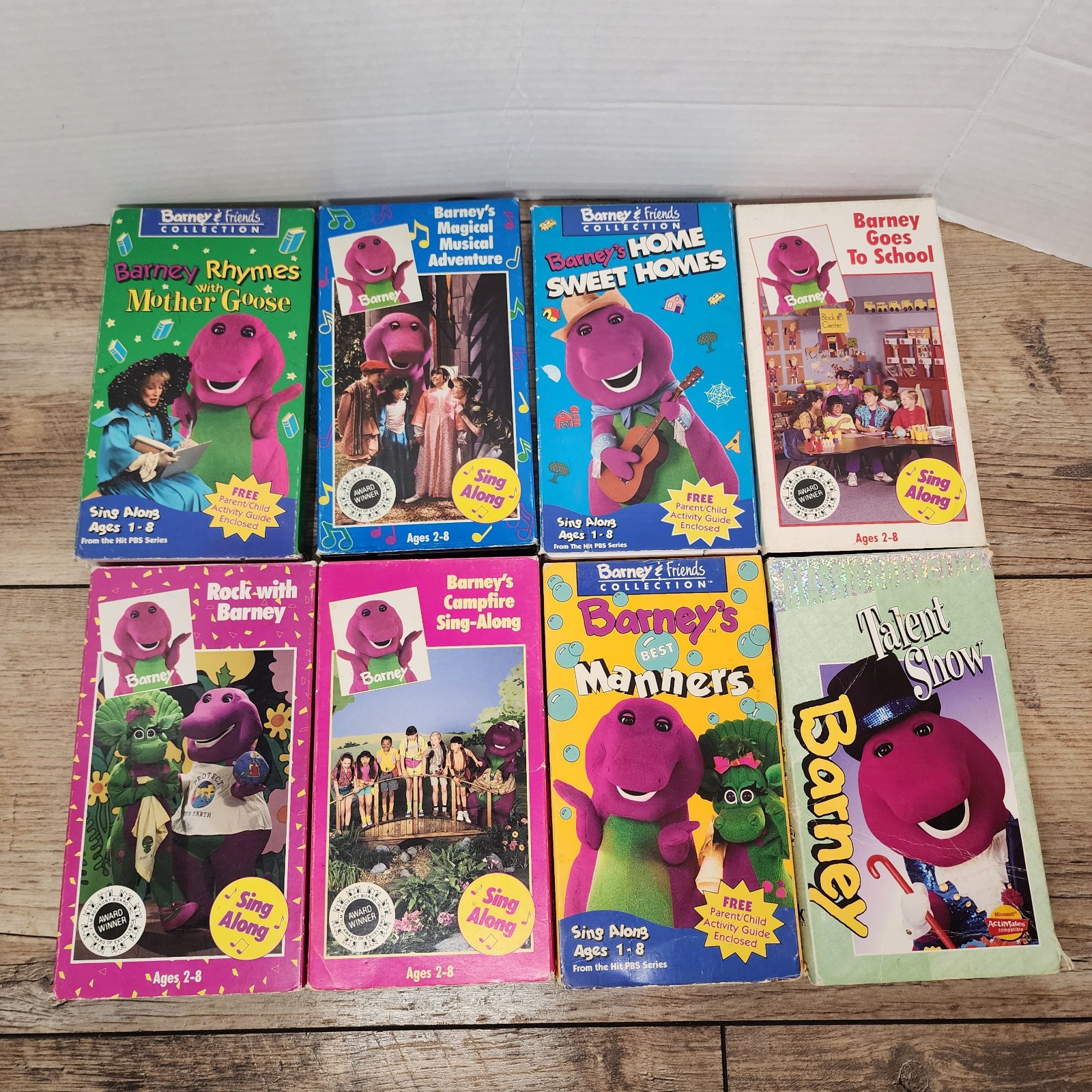 Lot of 8 Vintage Barney and Friends VHS Tapes