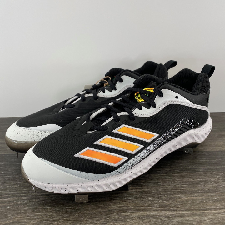 Adidas Icon 6 Bounce ECP EH2378 Ironskin Black Baseball Cleats Metal Size 11.5
