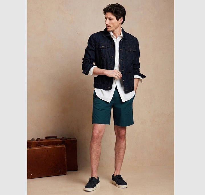 Banana Republic Men 8.5 Deck Short Regal Teal Sz L