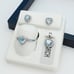 925 Sterling Silver Cubic Zircon Birthstone Jewelry Set, UU1P7A7064