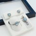 925 Sterling Silver Cubic Zircon Birthstone Jewelry Set, UU1P7A7064