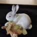 Lladro bunny eating grass figurine Gray