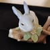 Lladro bunny eating grass figurine Gray