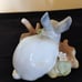 Lladro bunny eating grass figurine Gray