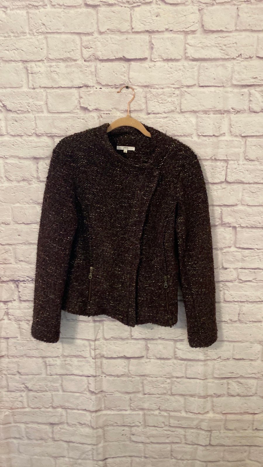 DREW asymmetrical zip-up sweater