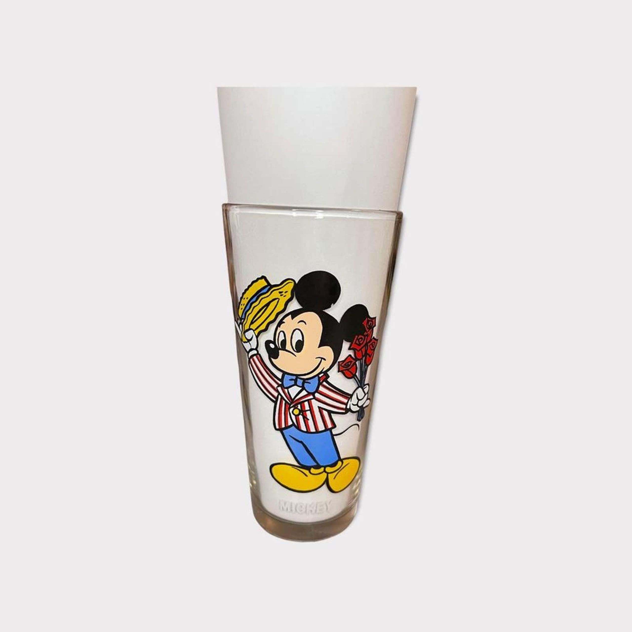 1978 Pepsi Drinking Glass Mickey Mouse with Roses and Minnie