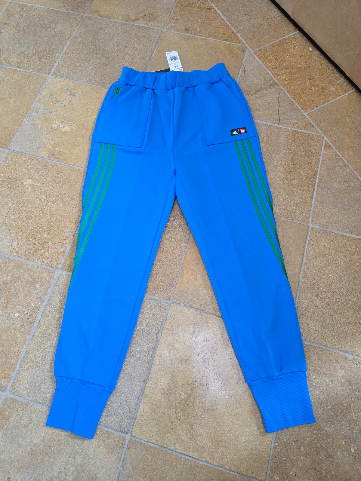 ADIDAS x Classic LEGO Jogger Sweatpants Blue Green Stripes Youth XL / Men Small