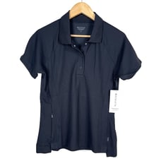 Athleta Everyday Polo Tee black sz M golf tennis