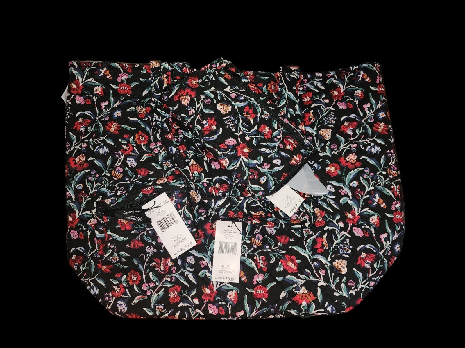 Vera Bradley 3 Piece Set in Perennials Noir