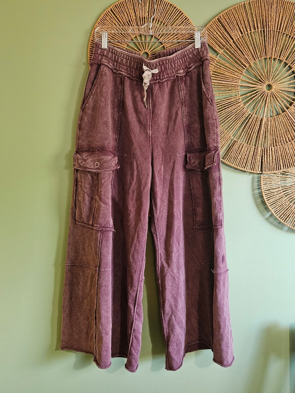 Free People Movement Mellow Out Wide Leg Cargo Sweatpants