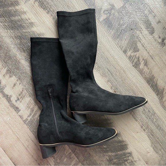 tony bianco palms black stretch suede boots NWT size 6