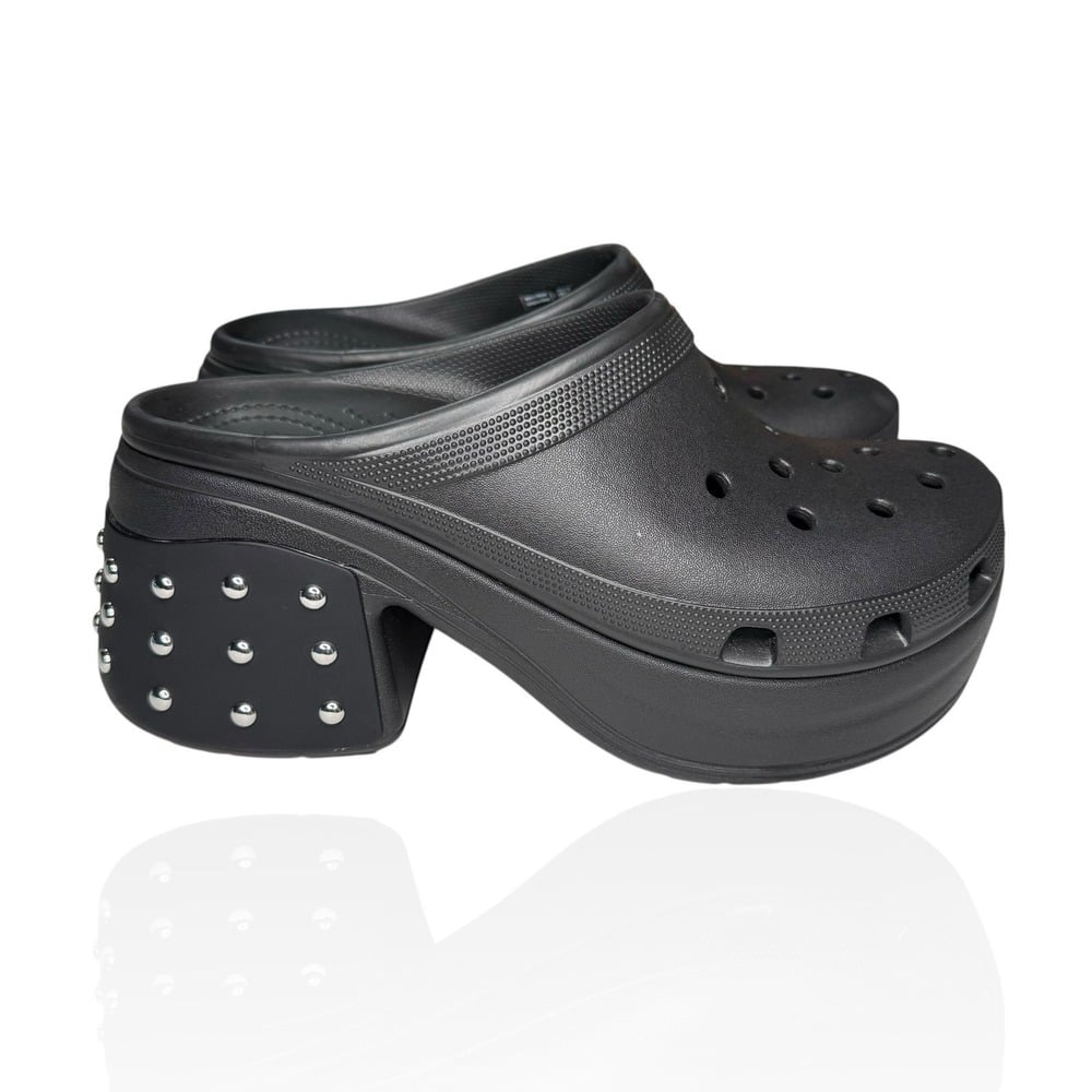 Crocs Siren Platform 209017-001 Size 11 Rubber Slip-On Studded Block Heel Clog
