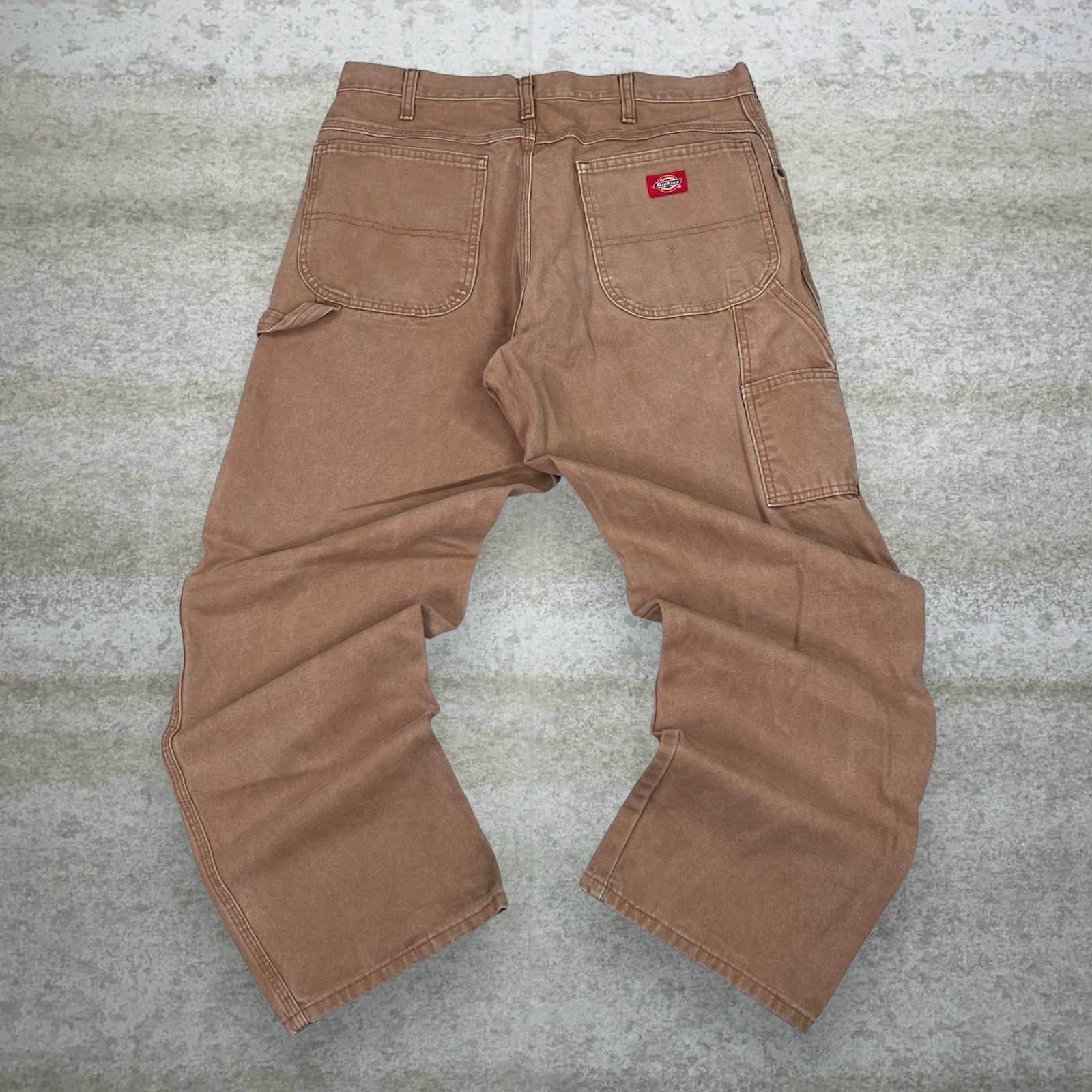 Vintage Dickies Carpenter Pants Camel Tan Canvas Baggy Dungarees Painters 90s