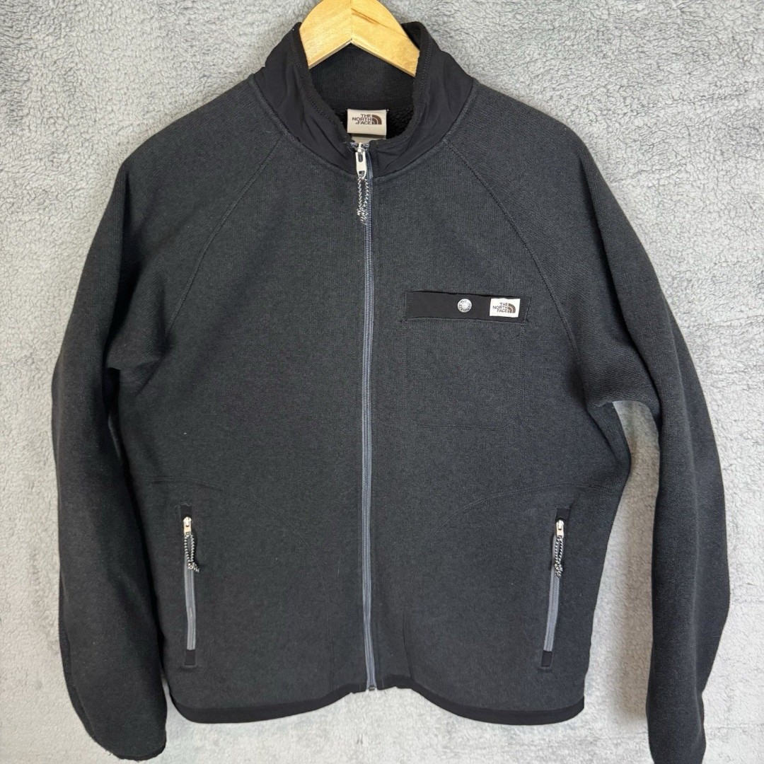 The North Face Jacket Mens M Black Full Zip Pullover Fleece Sweater